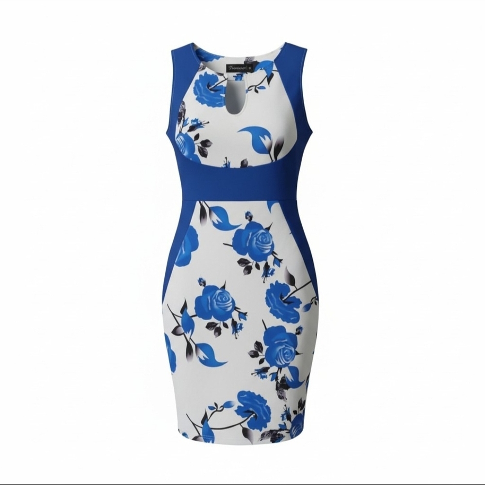 Blue Floral Mini Dress